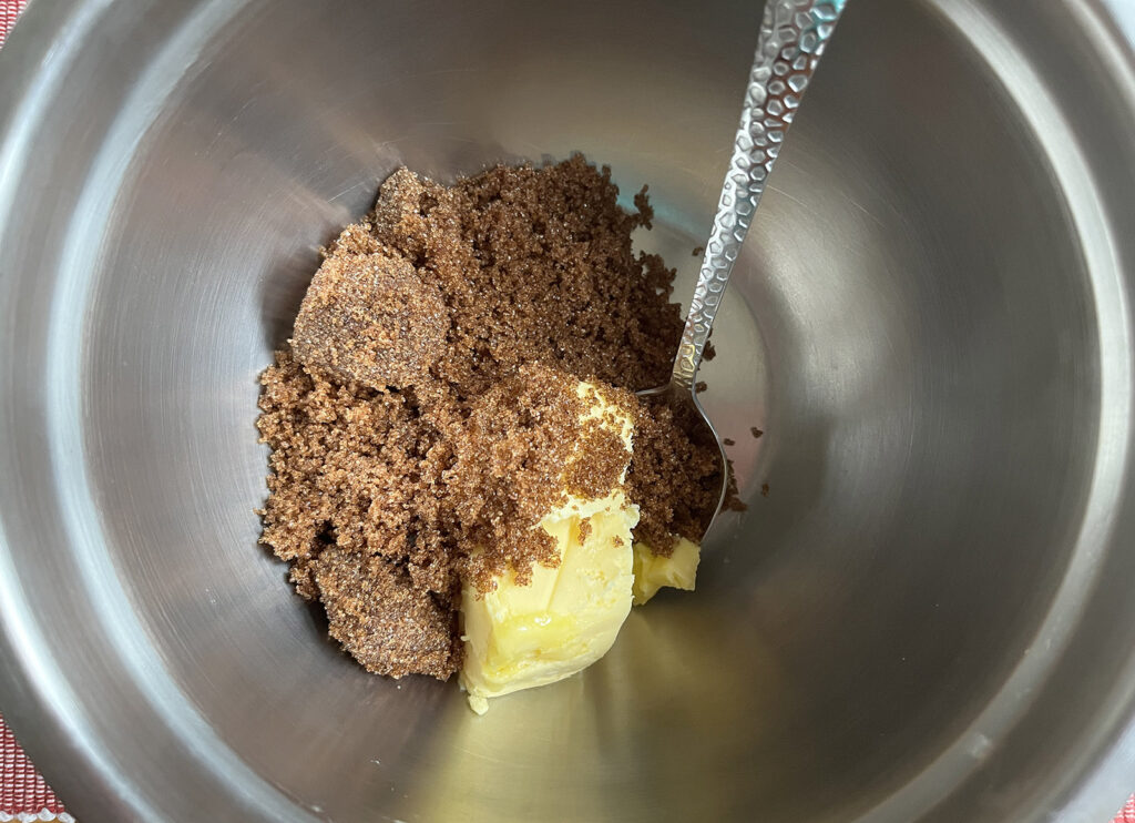 Start by combining the butter and sugar for the chocolate chip cookies