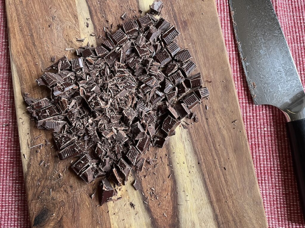 I like to chop the chocolate with a knife for my chocolate chip cookies!