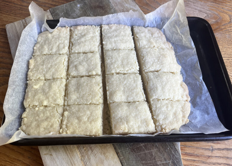 The baked buttery shortbread biscuits are so easy to make!