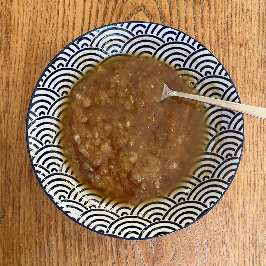 Combine the mashed banana well for the banana oatmeal cookies